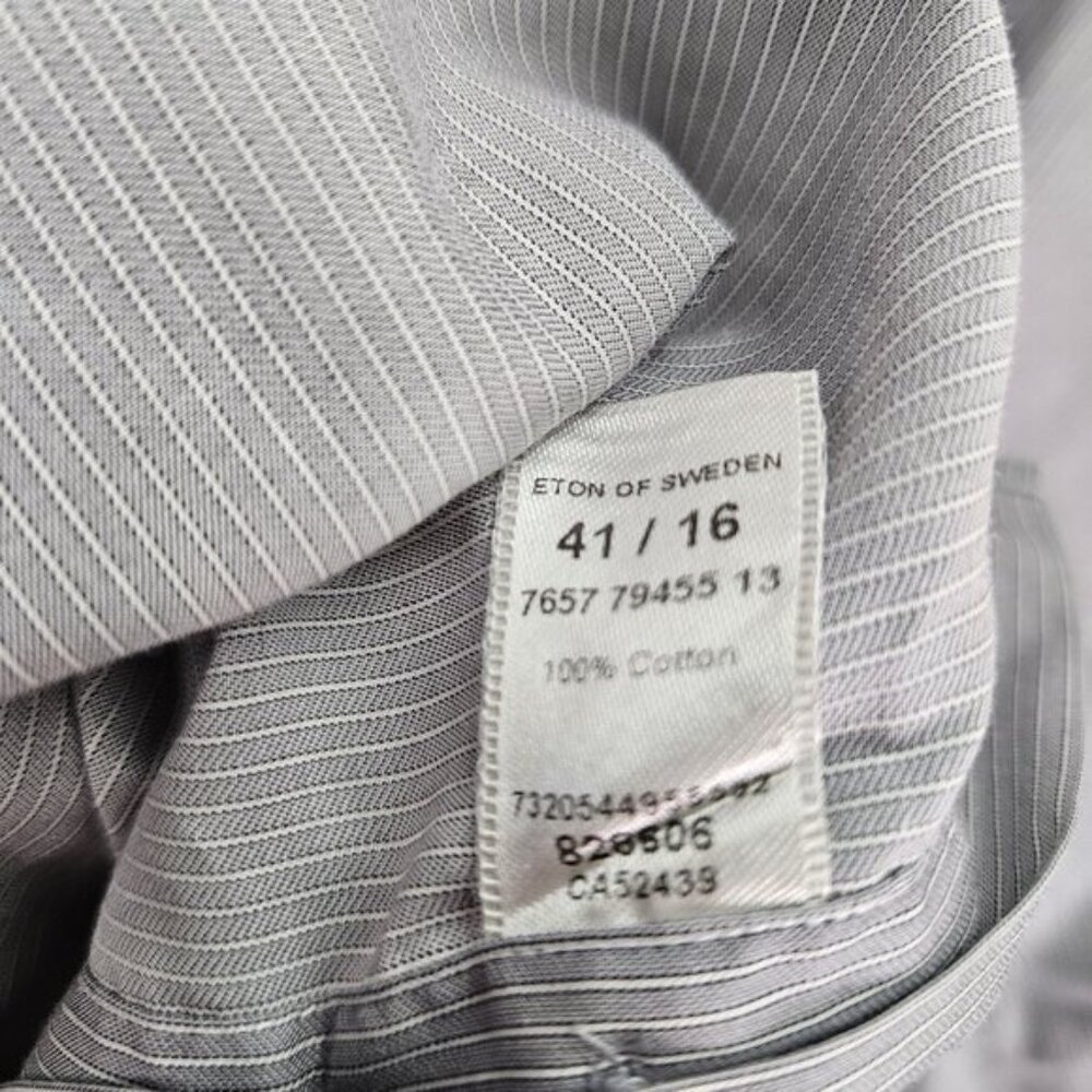Eton Contemporary Dress Shirt Striped Men's 16 41 Long Sleeve Button Down Preppy - Picture 9 of 10